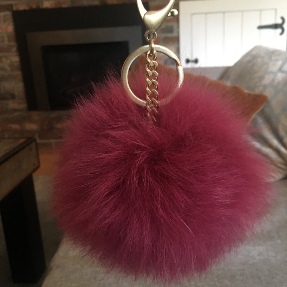 Pink poof keychain
